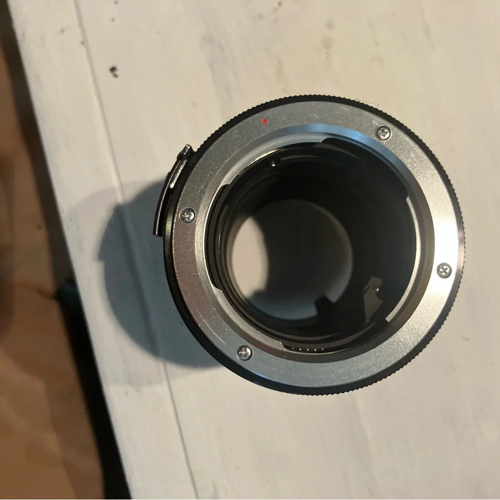 Camera Lens with Silver and Black Finish